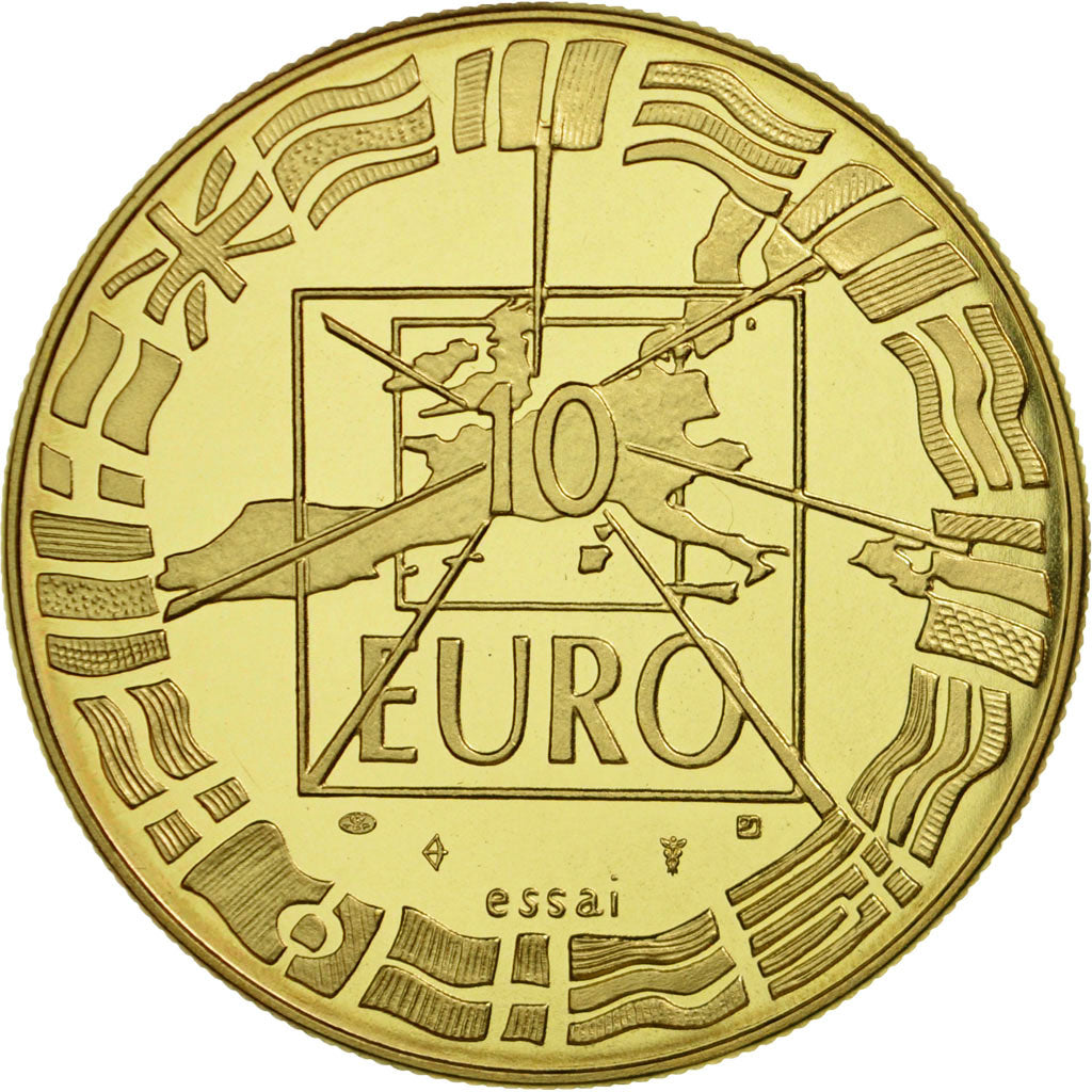 Frankreich, Medaille, Europe, 10 Euro Essai, 1998, STGL, Copper-Nickel Gilt
