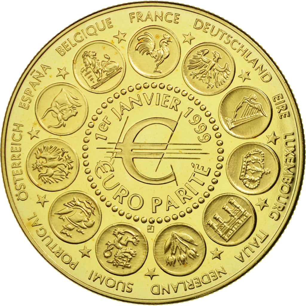 France, Medal, 1er Janvier 1999, Euro Parité, EUROPA, 1999, MS(65-70)