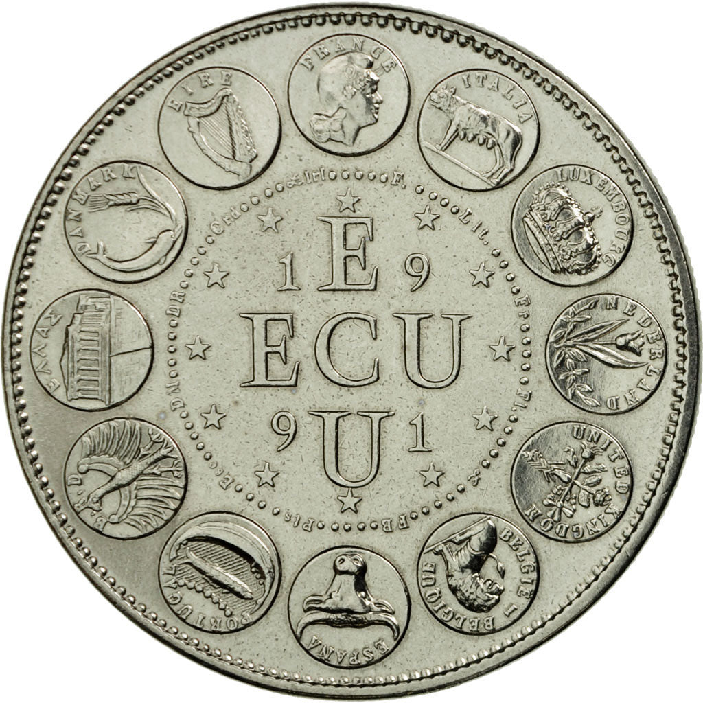France, Médaille, Ecu Europa, Marianne, 1991, Rodier, FDC, Copper-nickel