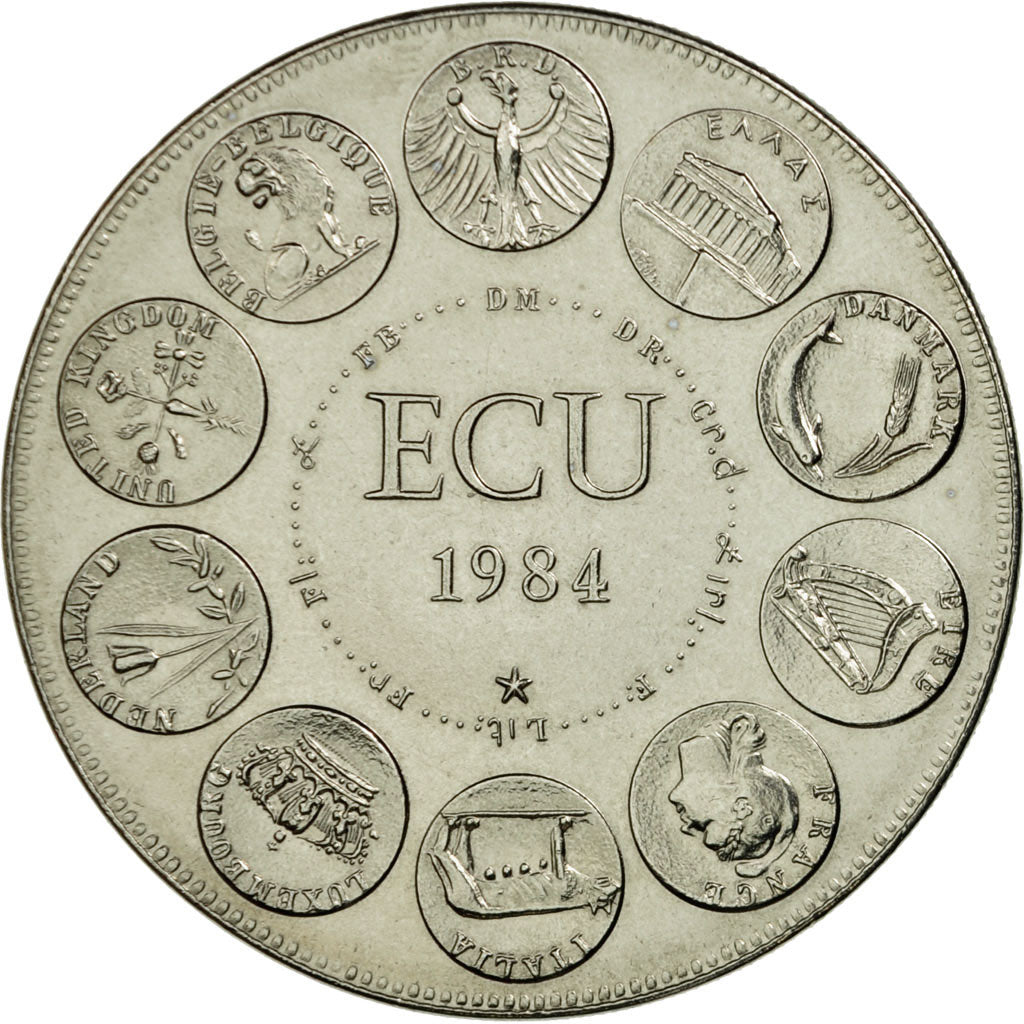 France, Medal, Ecu Europa, Europe Assise, 1984, Rodier, MS(65-70), Copper-nickel