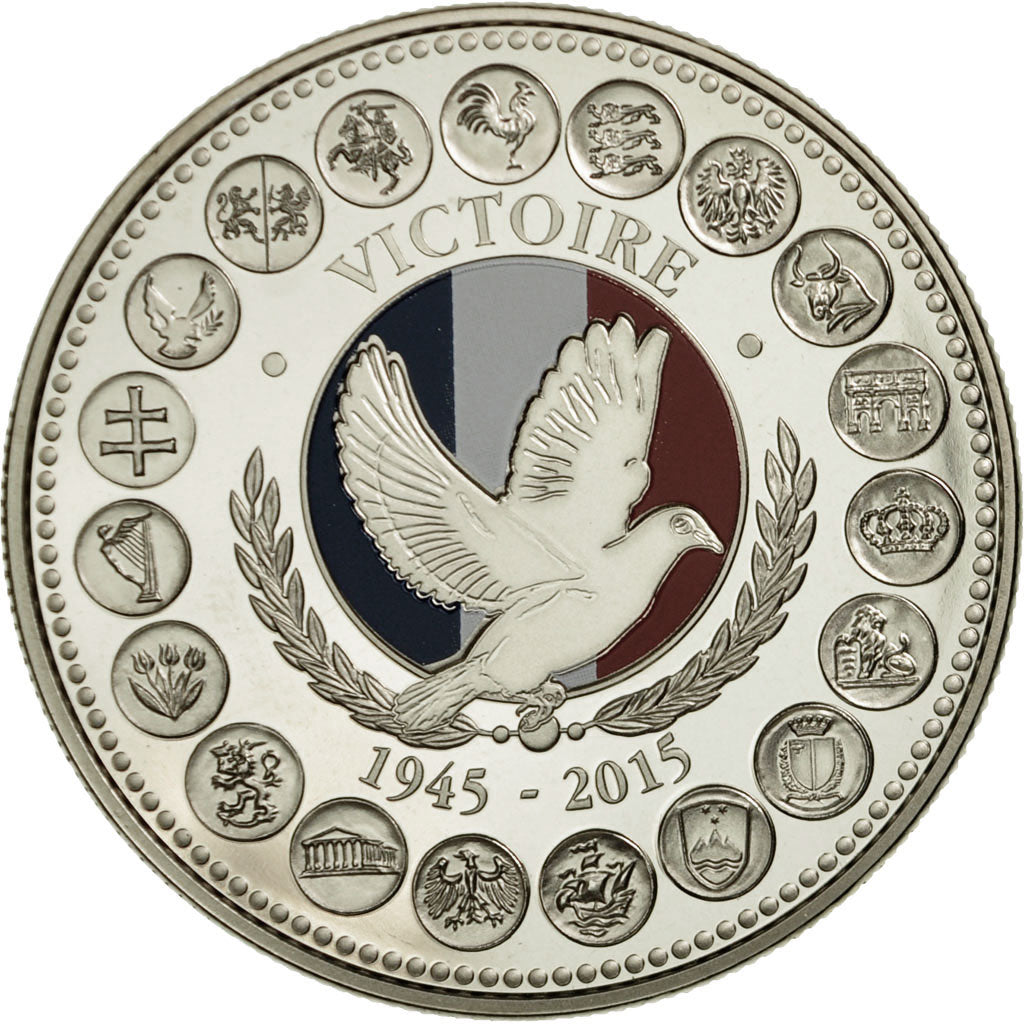 France, Medal, L'Europe des XXVIII, La Victoire de 1945, 2015, MS(65-70)