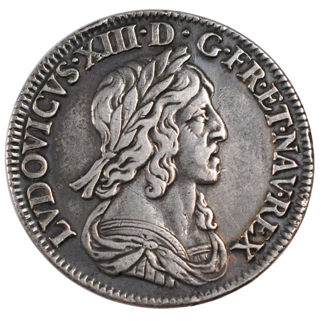 FRANCE, 1/4 Écu 2e poinçon de Warin, buste drapé et cuirassé, 1/4 ECU, 1643, Par