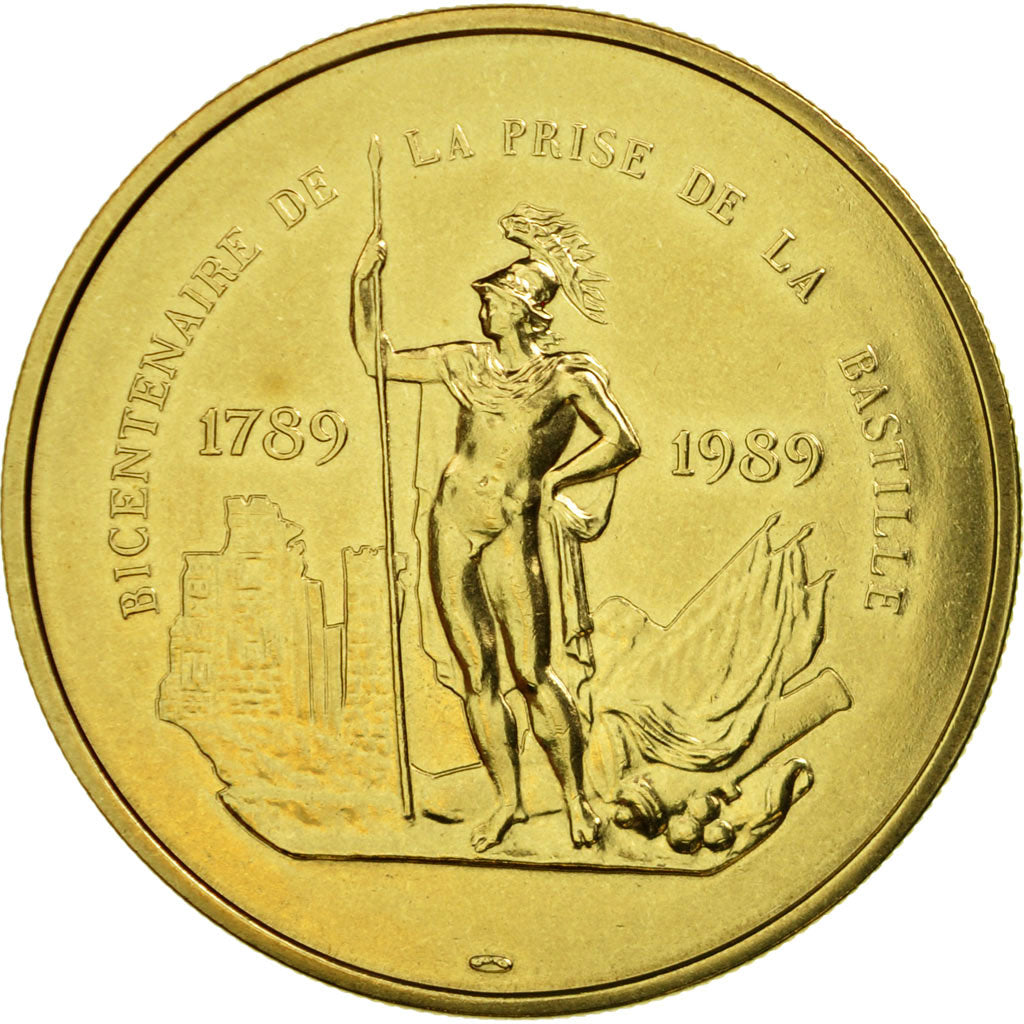 Francia, medaglia, Bicentenaire de la Prise de la Bastille, 1989, Dubois.A, FDC