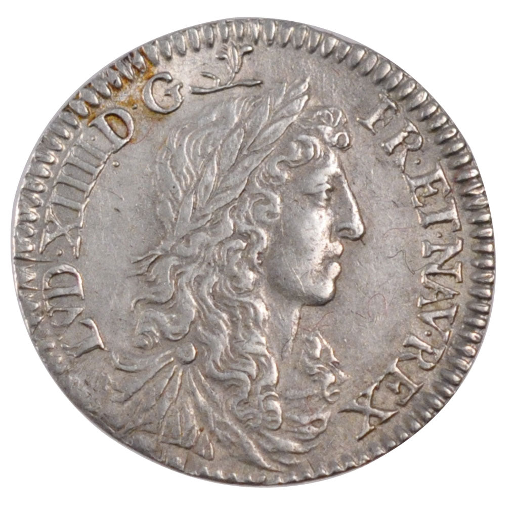 FRANCE, 1/12 Écu au buste juvénile, 1/12 ECU, 10 Sols, 1662, Paris, KM #199.1, M