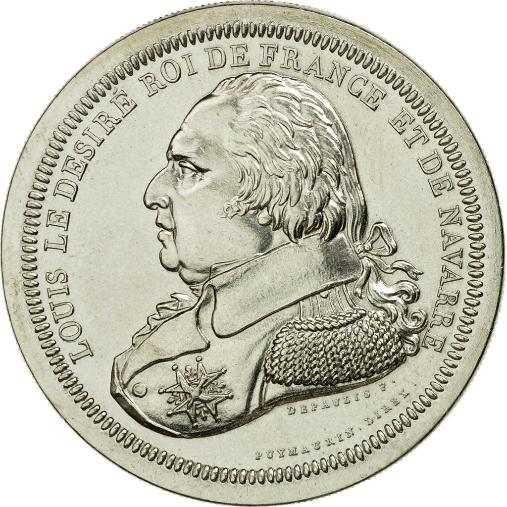 Francia, medalla, Les rois de France, Louis XVIII, FDC, Cuproníquel