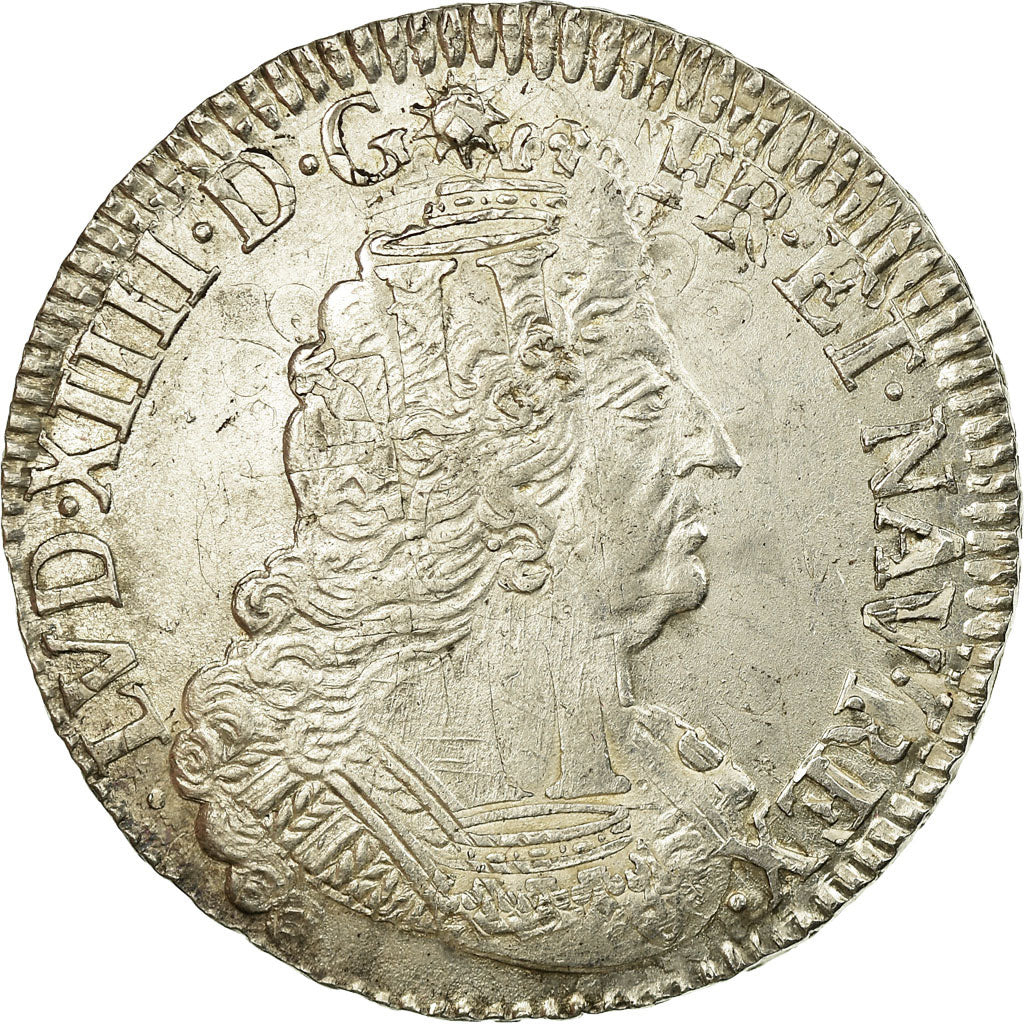 Moneta, Francia, Louis XIV, 1/2 Écu aux palmes, 1/2 Ecu, 1693, Troyes, SPL-