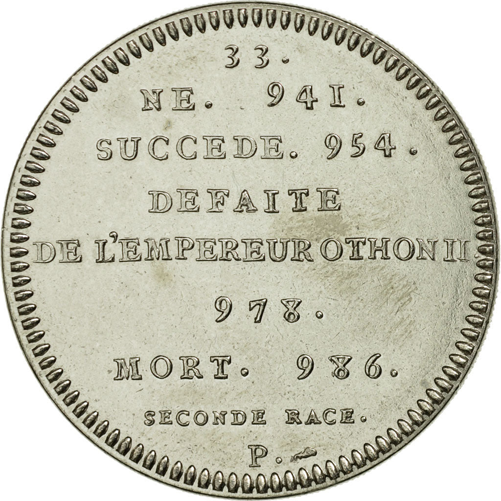 France, Medal, Les Rois de France, Lothaire, MS(65-70), Cupro-nickel