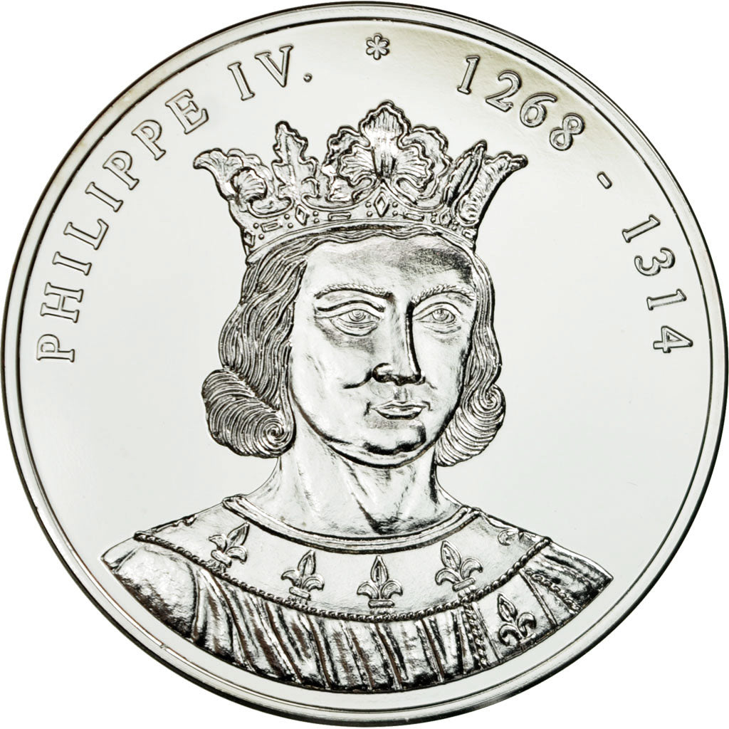 France, Medal, Les Rois de France, Philippe IV, MS(65-70), Copper Plated Silver