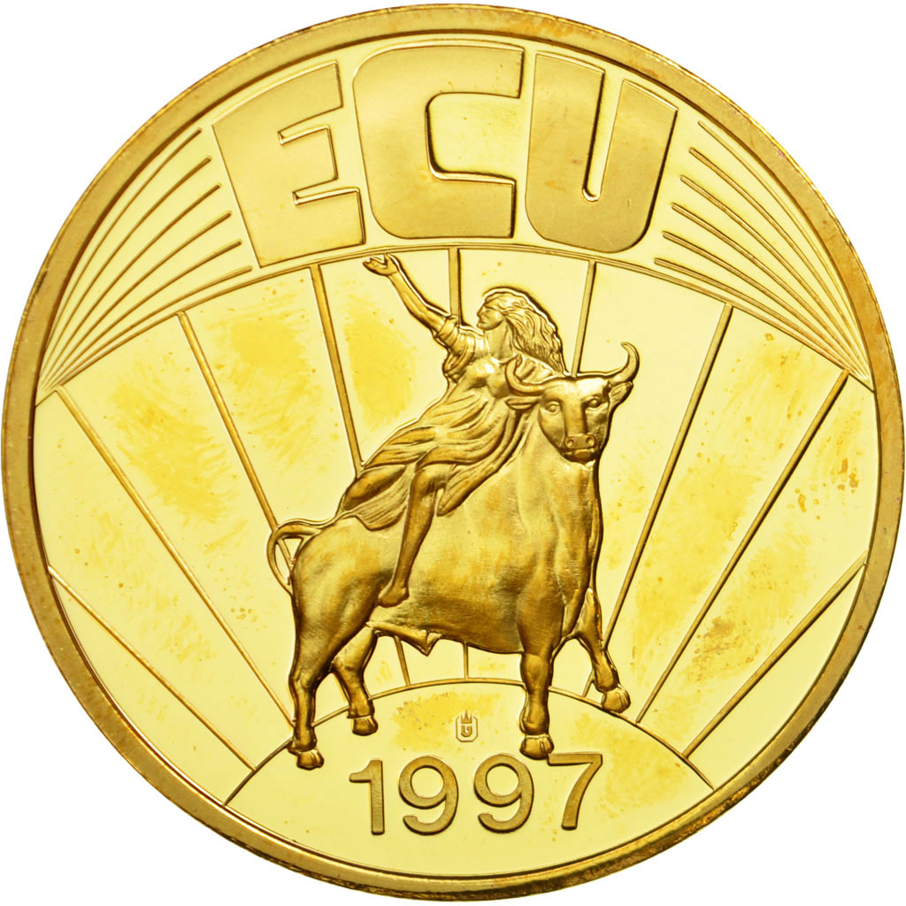 Ireland, Medal, Ecu, 1997, MS(65-70), Copper Gilt