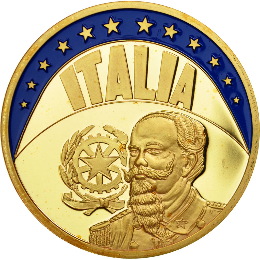 Italy, Medal, Ecu, Vittorio Emmanuele II, 1997, MS(65-70), Copper Gilt