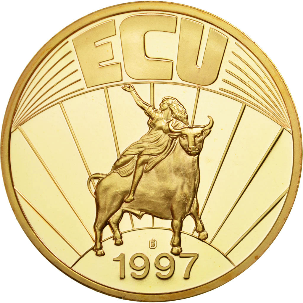 Italy, Medal, Ecu, Vittorio Emmanuele II, 1997, MS(65-70), Copper Gilt