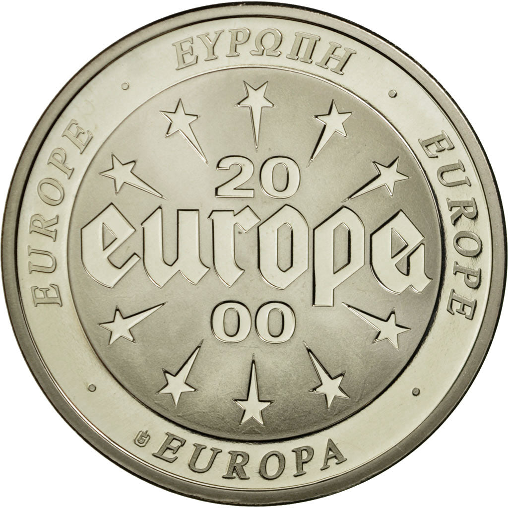 France, Medal, Calendrier Europe 2000, 1999, MS(65-70), Copper Plated Silver