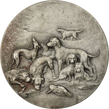 France, Medal, Société canine de Dieppe, Erdmann, AU(50-53), Silvered bronze