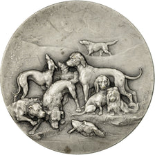 France, Medal, Société canine de Dieppe, Erdmann, AU(55-58), Silvered bronze