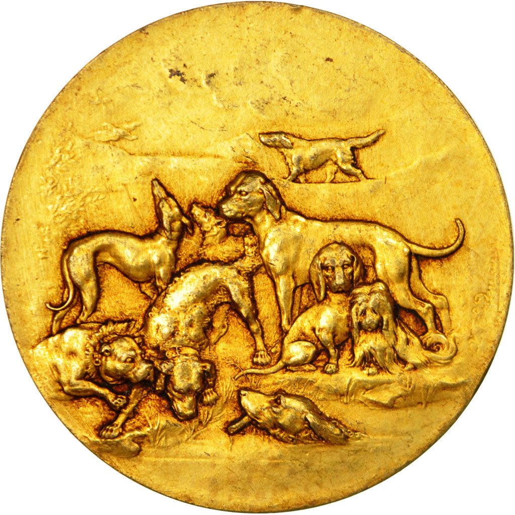 France, Médaille, Société Canine de Picardie, Erdmann, SUP, Gilt Bronze