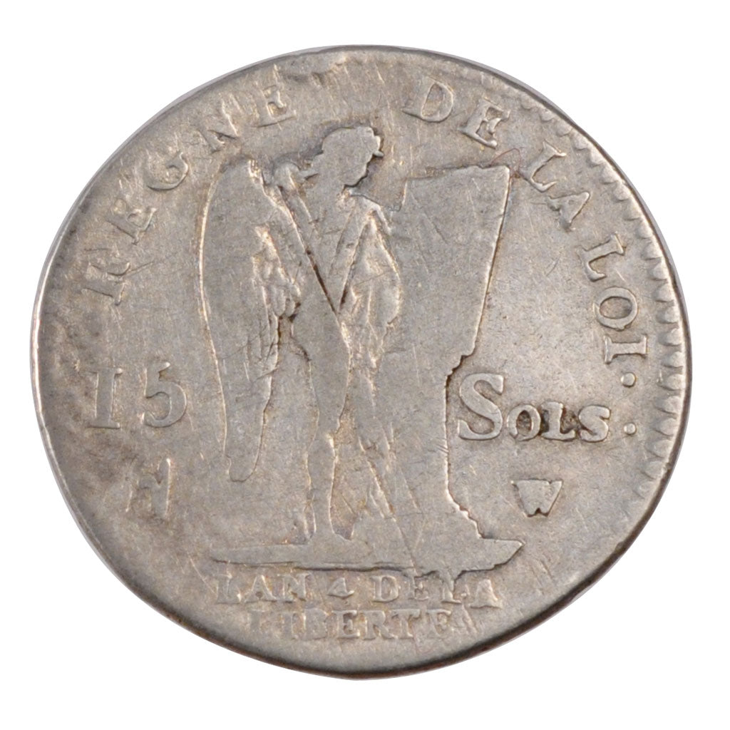 Coin, France, 15 sols françois, 15 Sols, 1/8 ECU, 1792, Lille, VF(20-25)