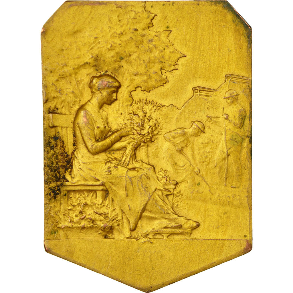 Frankrijk, Medaille, Art Nouveau, Horticulture, Jardins, ZF, Gilt Bronze