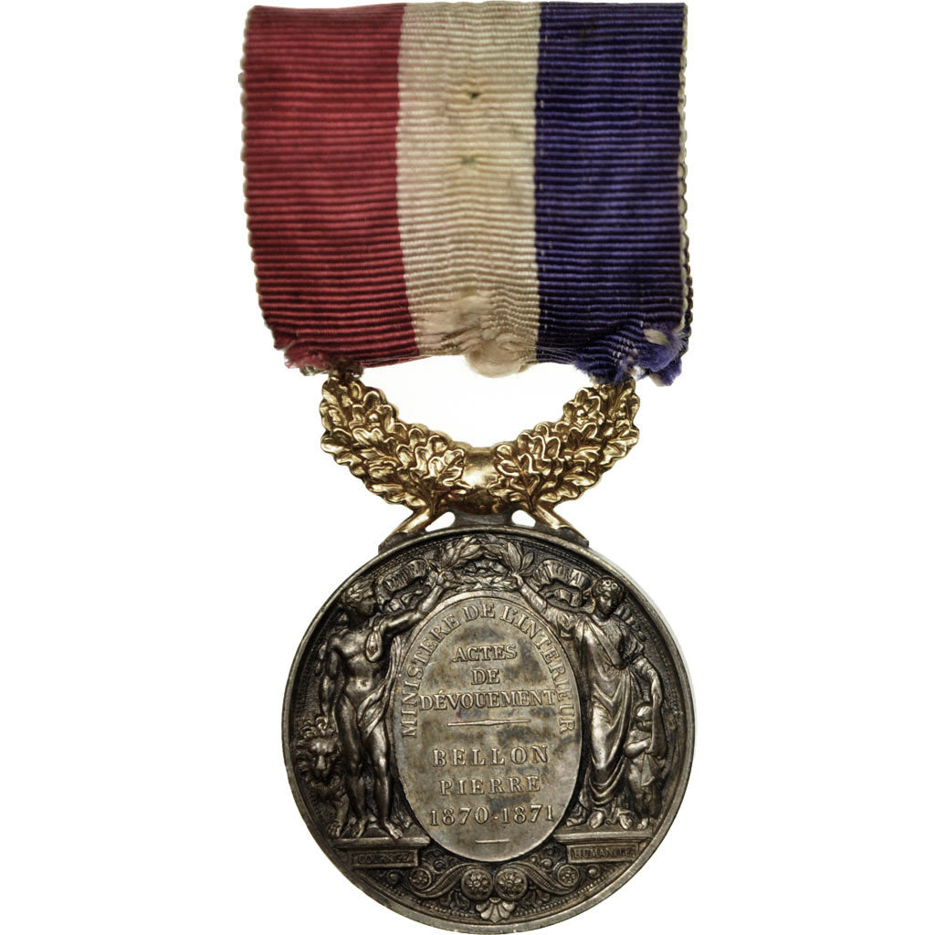 France, Actes de Dévouement, Ministère de l'Intérieur, Medal, 1870-1871