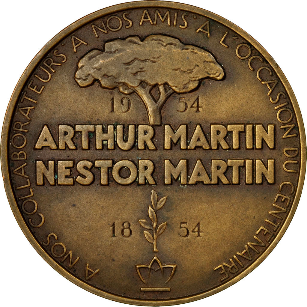 France, Médaille, Centenaire Arthur Martin, Flamme Olympique, 1954, Marcel