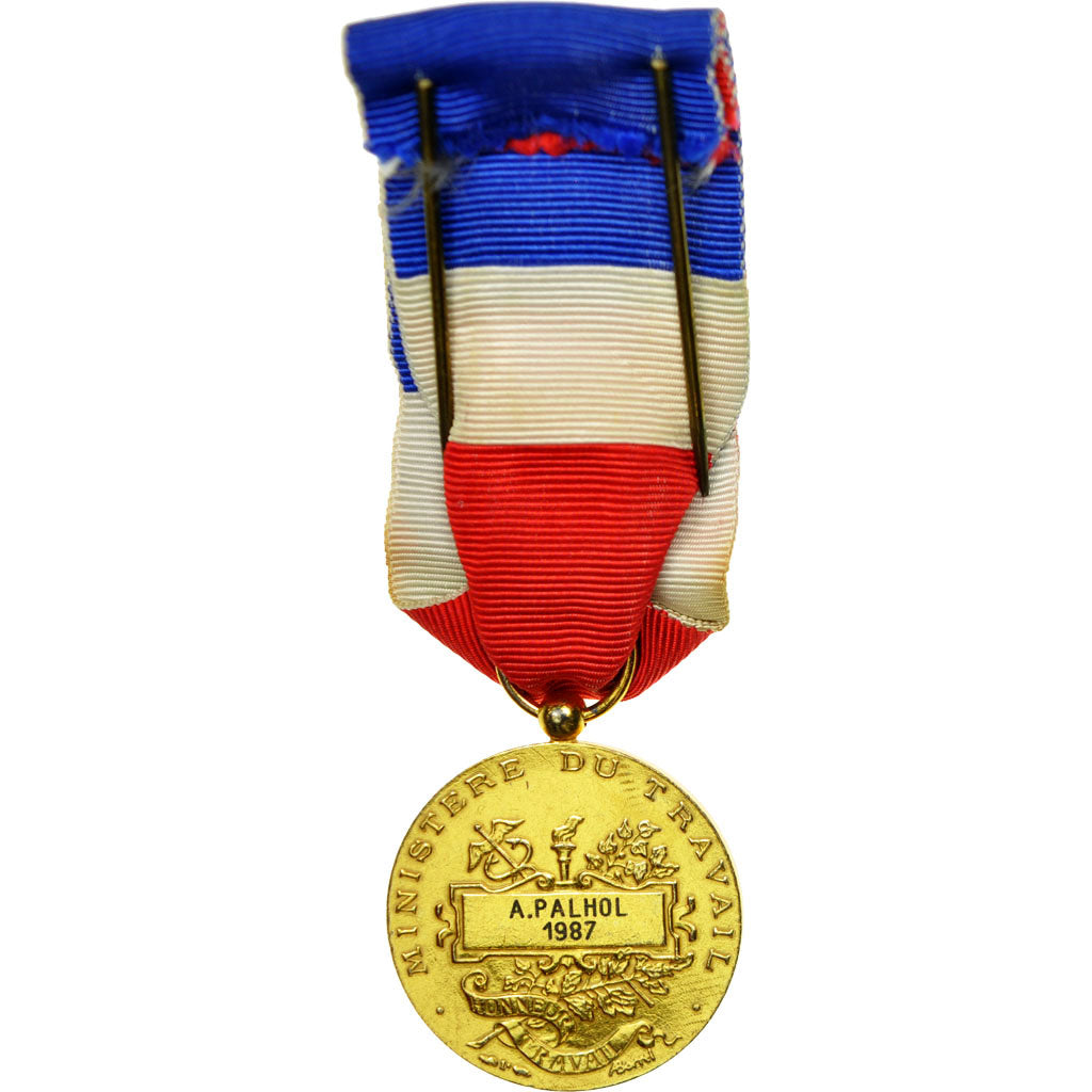 France, Médaille d'honneur du travail, Médaille, 1987, Excellent Quality