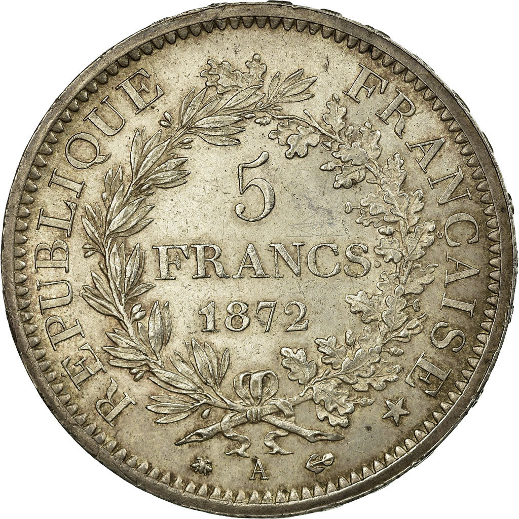 Moneta, Francia, Hercule, 5 Francs, 1872, Paris, SPL, Argento, KM:820.1