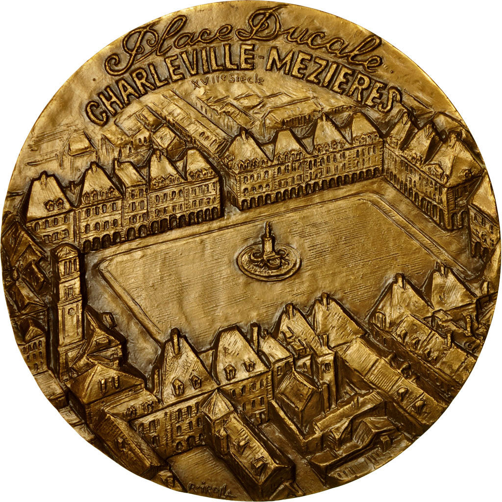 Francia, medalla, Charleville-Mézières, Place Ducale, 1988, Irolla, SC+