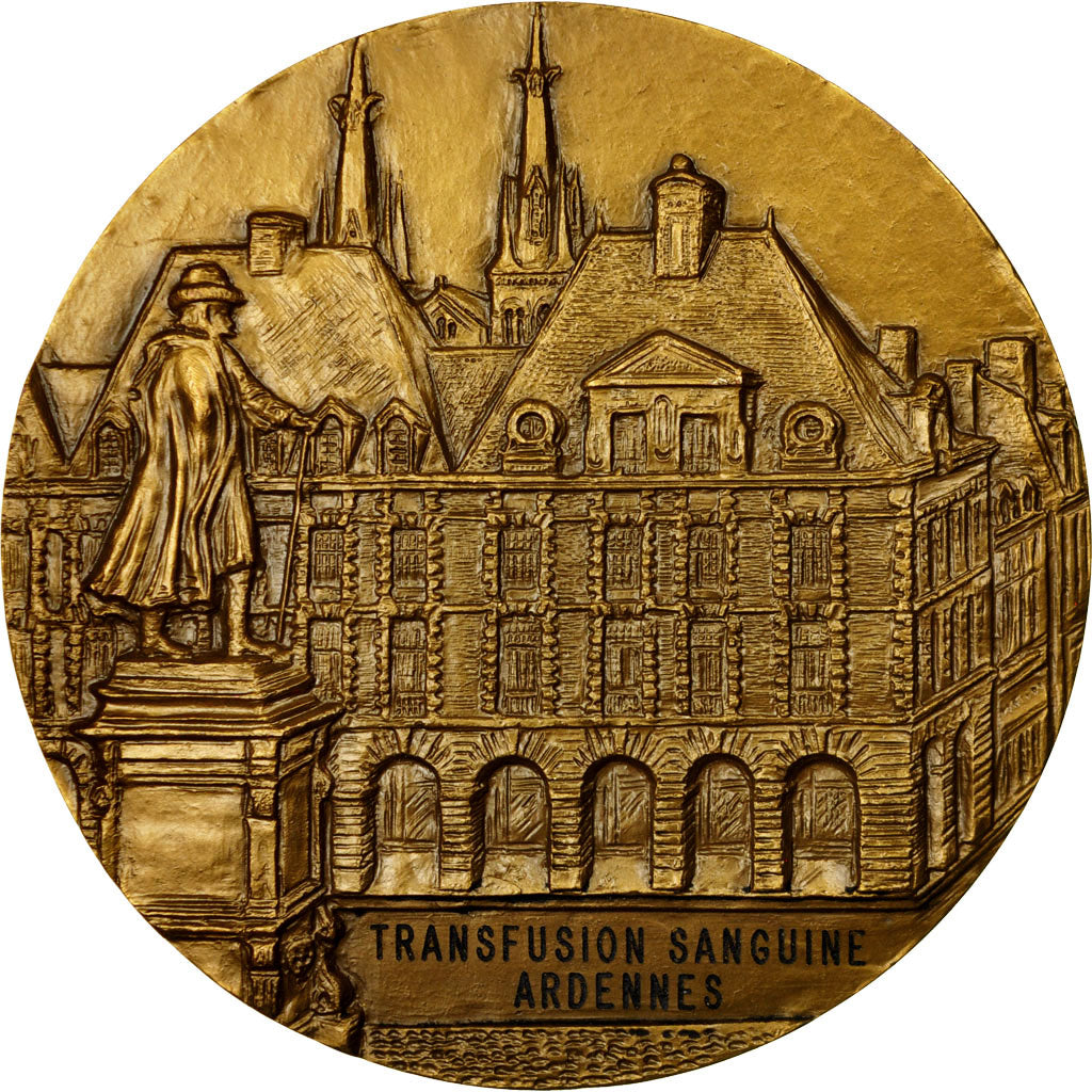 Francia, medalla, Charleville-Mézières, Place Ducale, 1988, Irolla, SC+