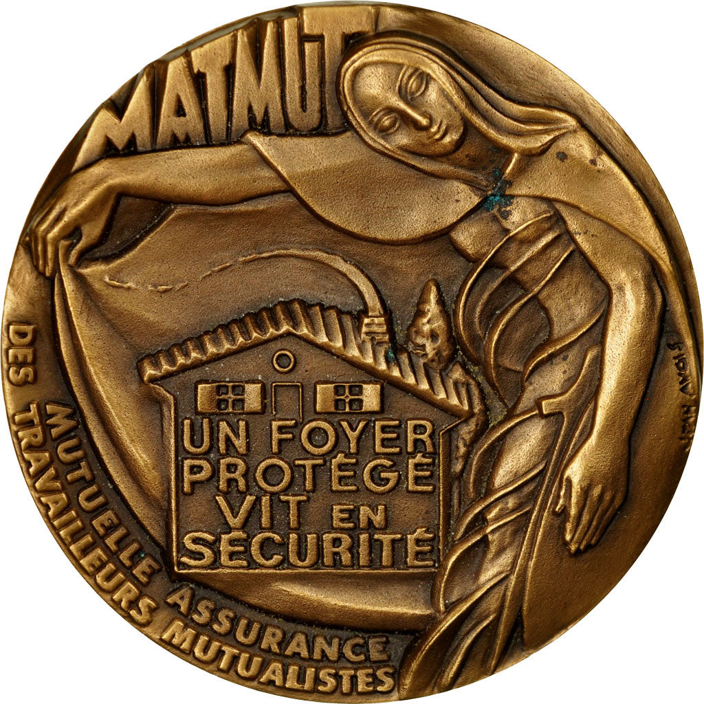 France, Médaille, 20ème Anniversaire de la Matmut, Mutuelle, 1982, Augis