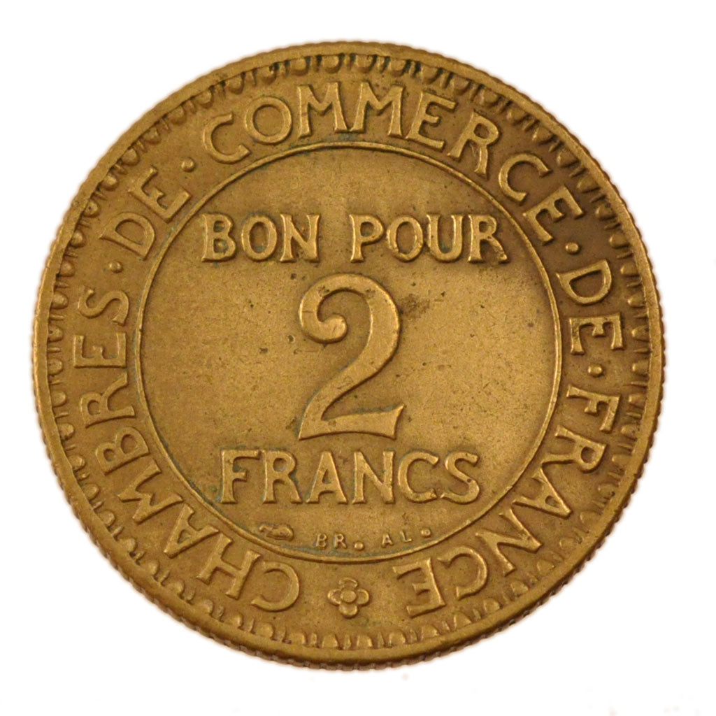 FRANCE, Chambre de commerce, 2 Francs, 1927, Paris, KM #877, EF(40-45),...