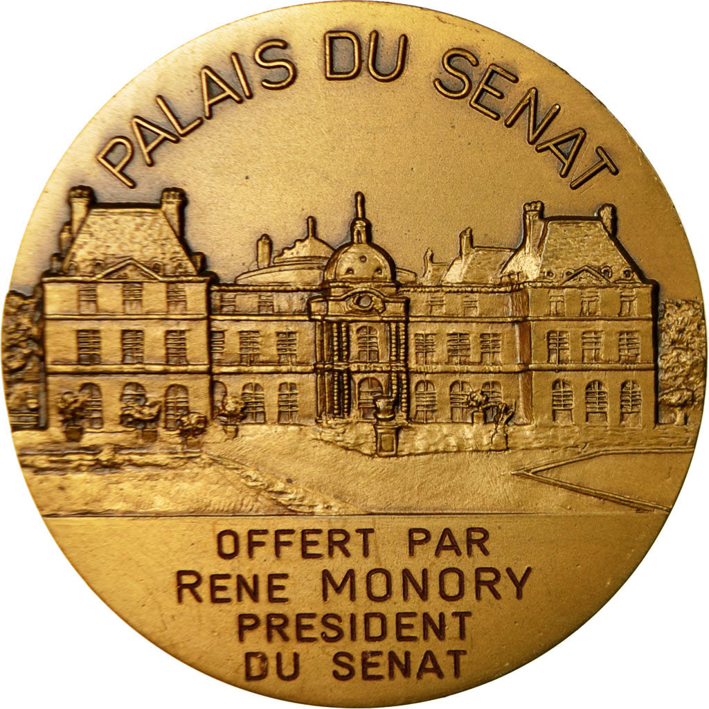 France, Medal, Palais du Sénat, René Monory, Président, MS(60-62), Bronze
