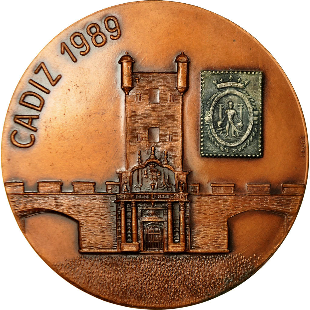 Hiszpania, Medal, Aviation et Espace, Cadix, 1989, Pujol, MS(60-62), Bronze