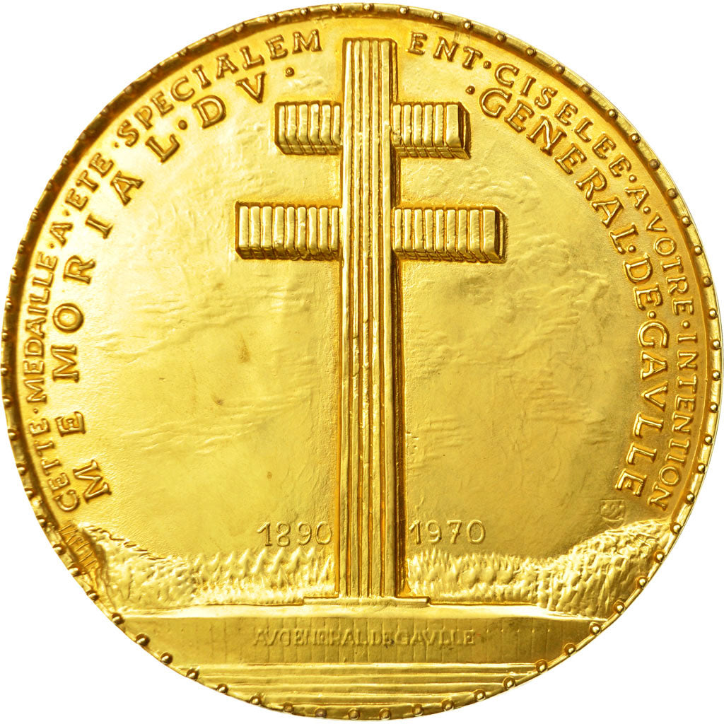 France, Médaille, Mémorial du Général de Gaulle, De Jaeger, SPL, Gilt Bronze