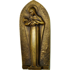France, Medal, Art Déco, La Vierge à l'Enfant, MS(60-62), Bronze