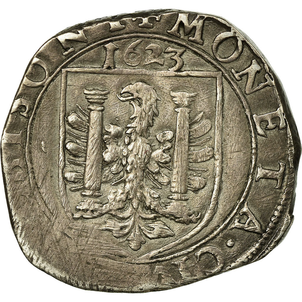 Ville libre de Besançon, Teston immobilisé au nom de Charles Quint, 1623, Argent