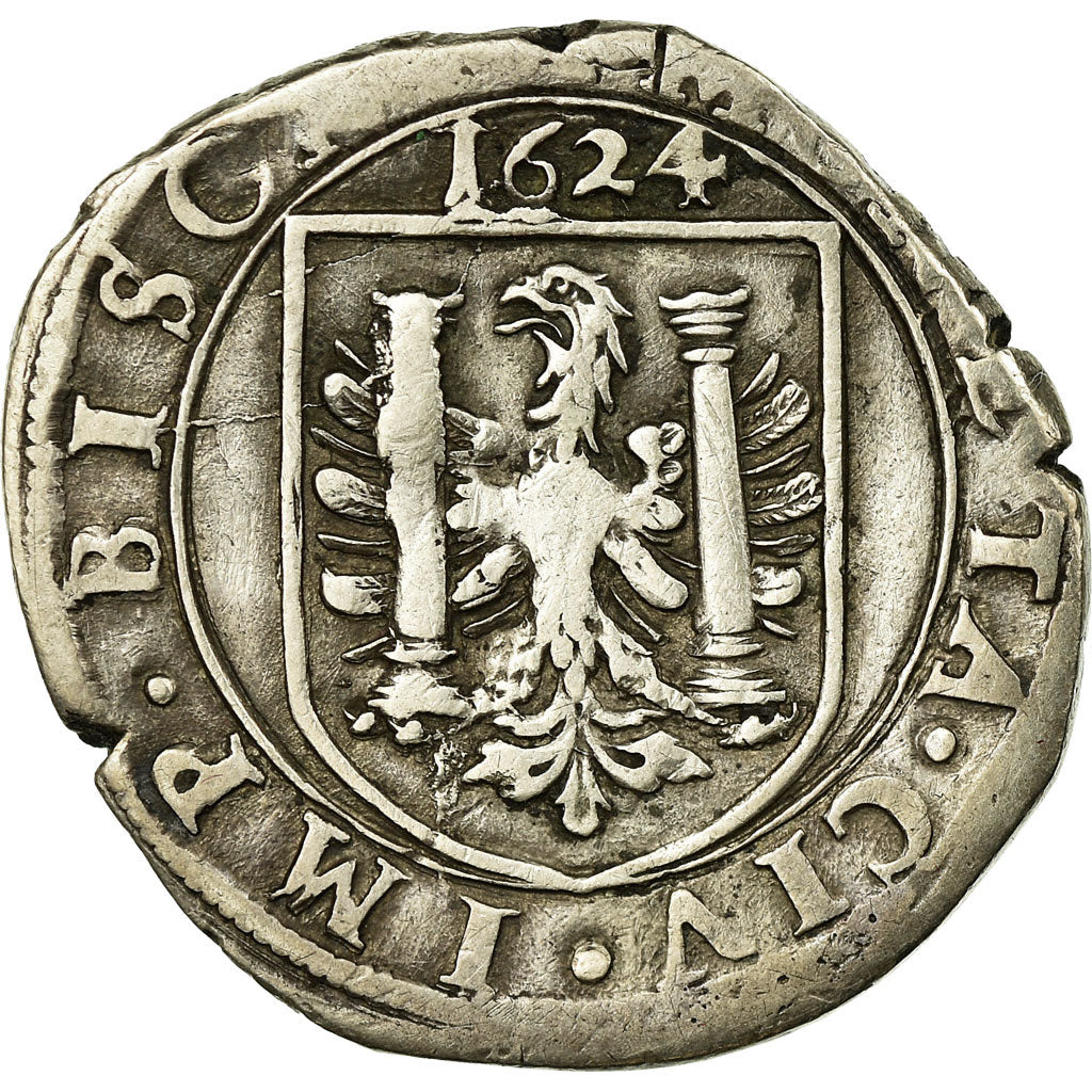 France, Charles Quint, Teston, 1624, Besançon, Silver, EF(40-45), Boudeau:1288