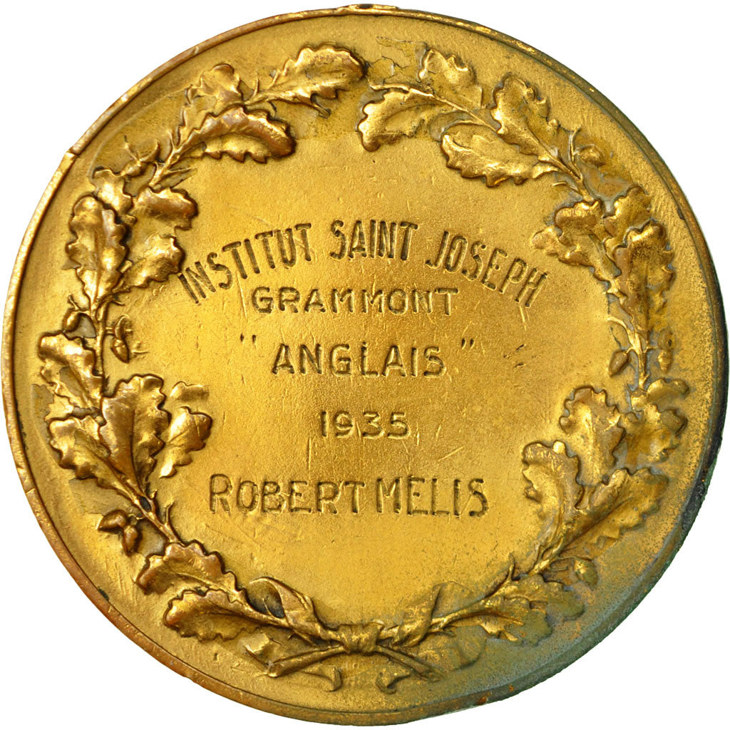 Belgien, Medaille, Leopold III, Institut Saint-Joseph Grammont, 1935, S+, Gilt