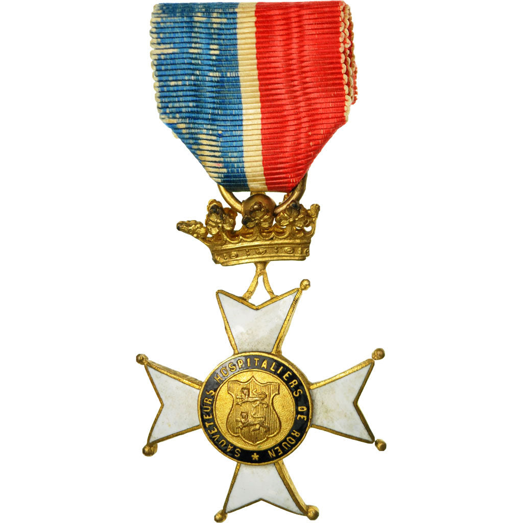 France, Sauveteurs Hospitaliers de Rouen, Medal, Very Good Quality, Gilt Bronze