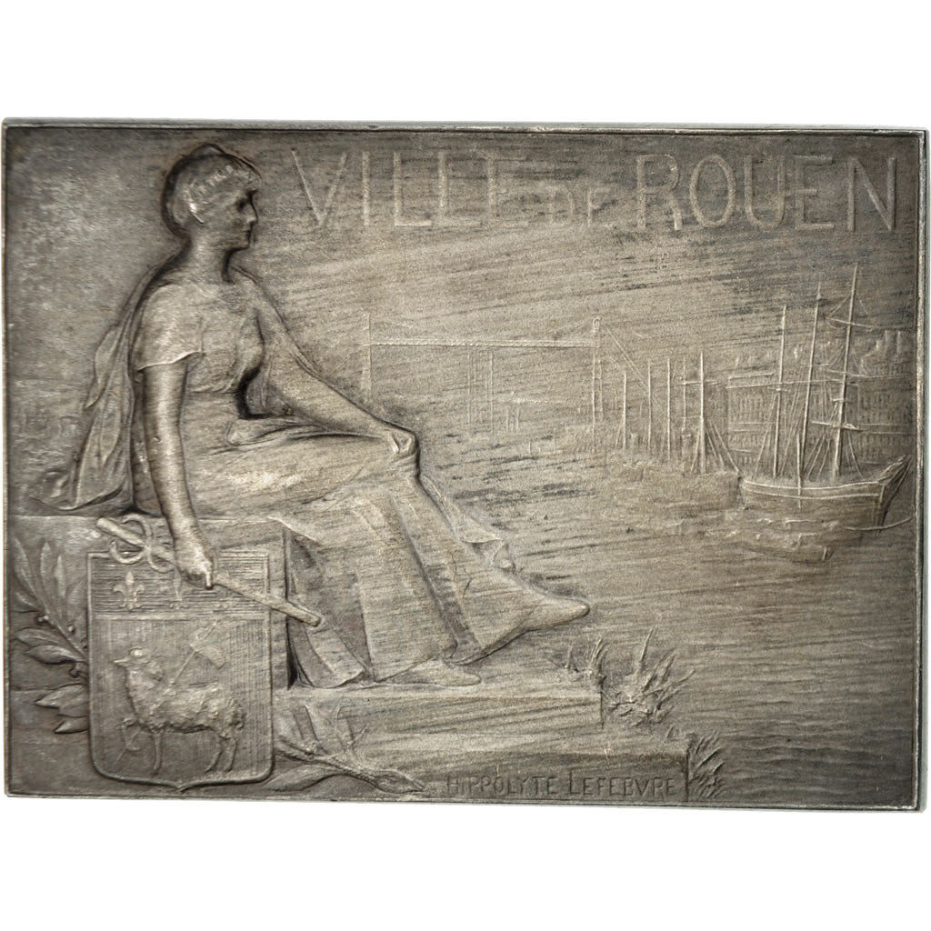 Francja, Medal, Art Nouveau, Ville de Rouen, Undated, Lefebvre, AU(50-53), Brąz