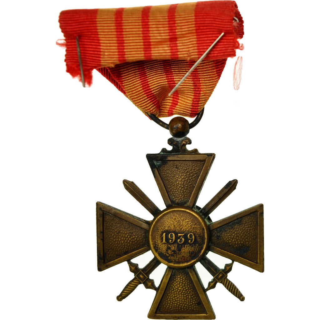 France, Croix de Guerre, Médaille, 1939, Excellent Quality, Bronze, 37