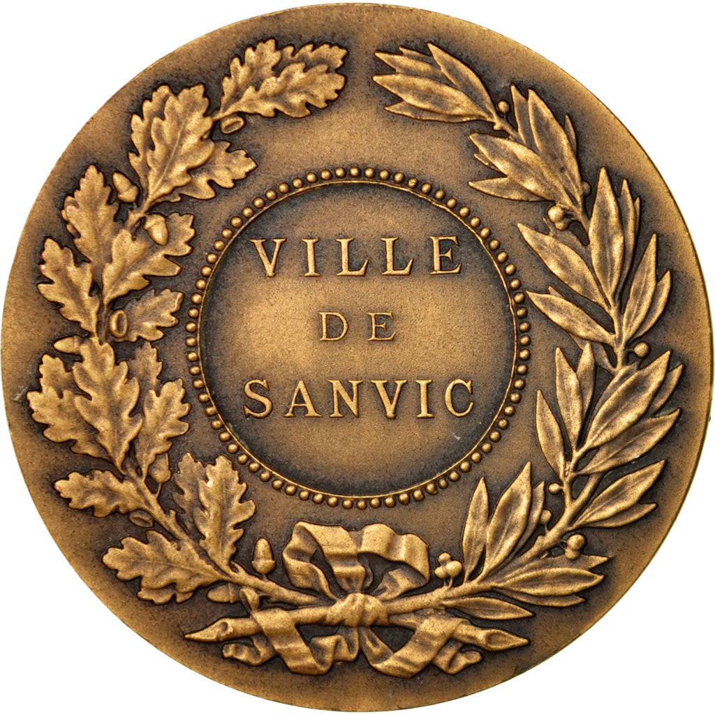 France, Medal, Marianne, Ville de Sanvic (Le Havre), Roty, MS(60-62), Bronze