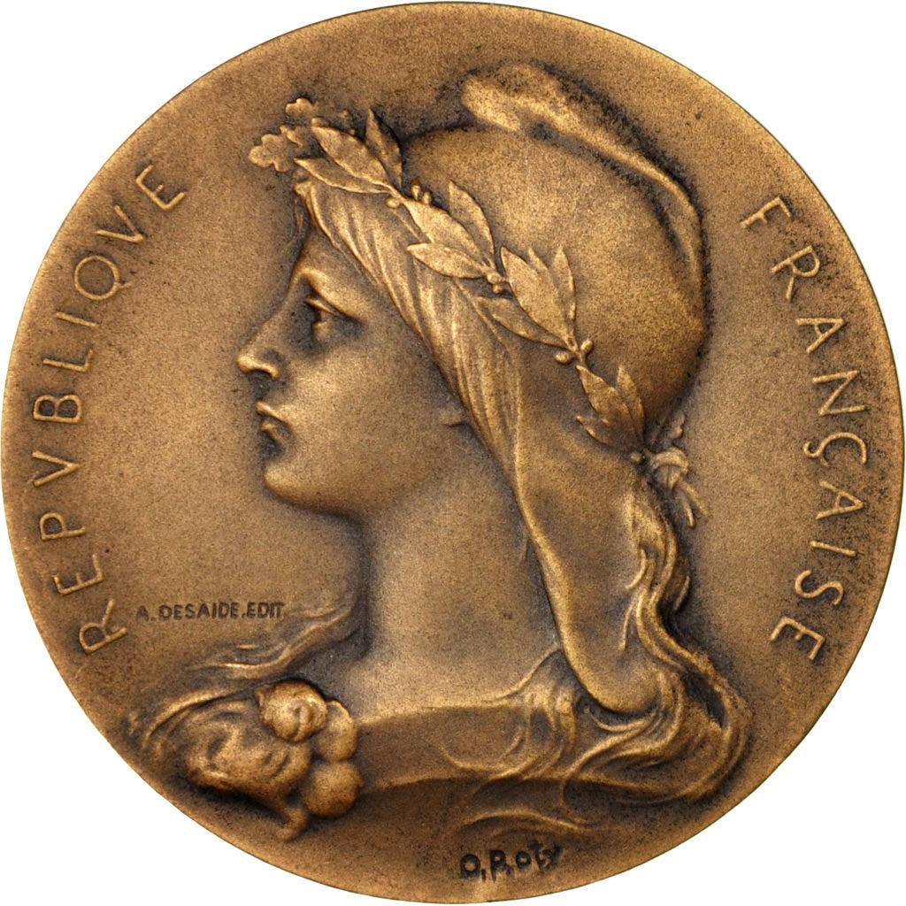 France, Medal, Marianne, Ville de Sanvic (Le Havre), Roty, MS(63), Bronze