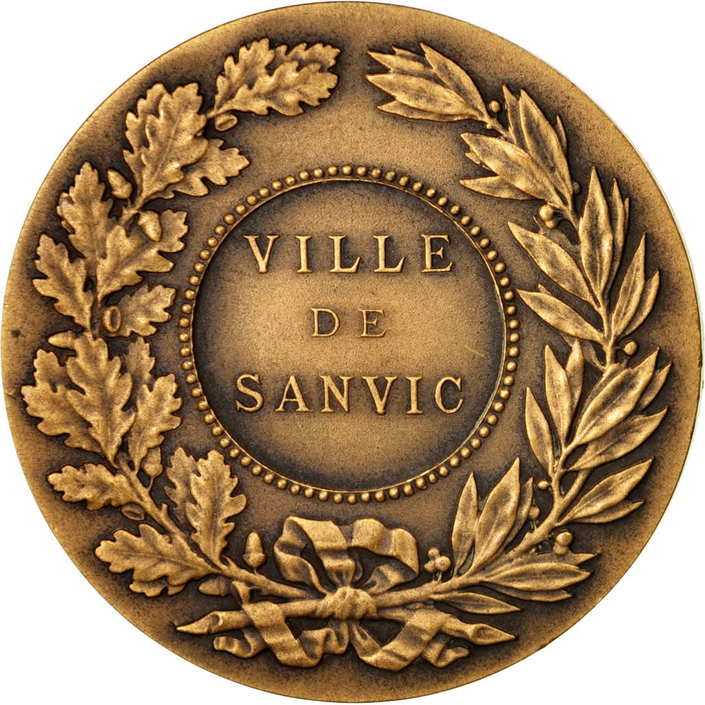 France, Medal, Marianne, Ville de Sanvic (Le Havre), Roty, MS(63), Bronze
