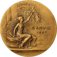 France, Medal, Art Nouveau, Sanvic, Le Havre, 1957, Pillet, MS(60-62), Bronze