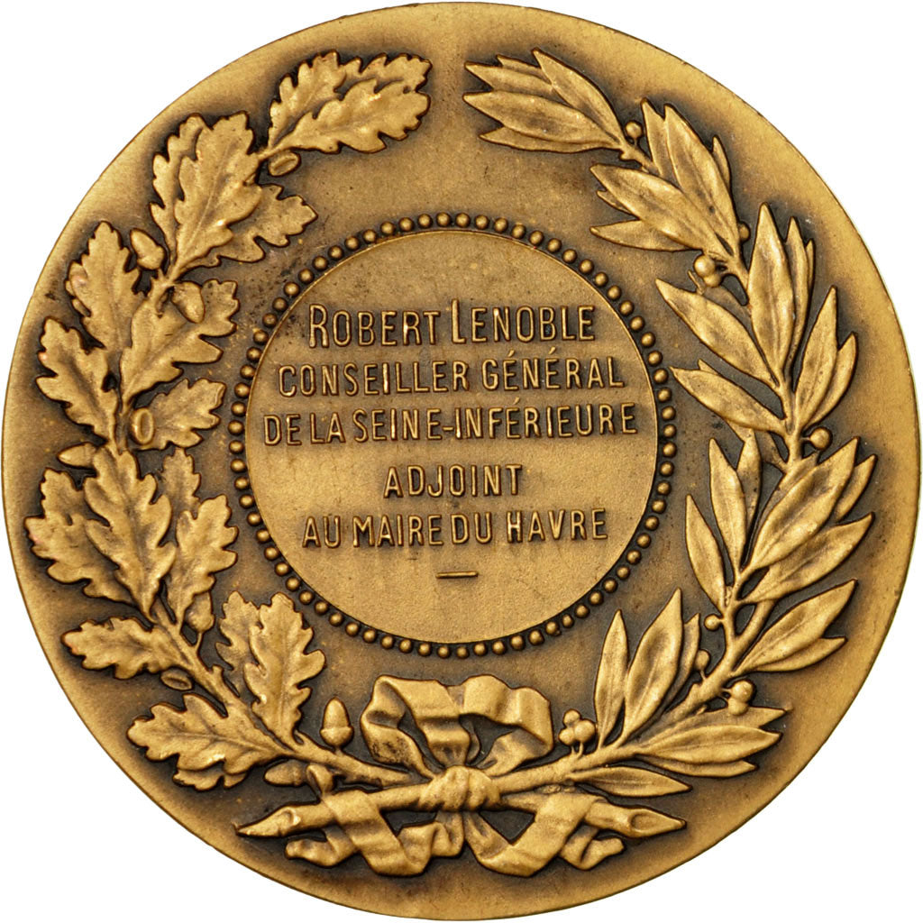 France, Medal, Art Nouveau, Sanvic, Le Havre, 1957, Pillet, MS(60-62), Bronze