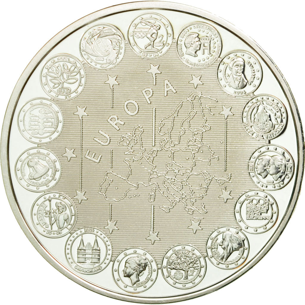 France, Médaille, Europe, Monaco, 2007, FDC, Cuivre plaqué Argent