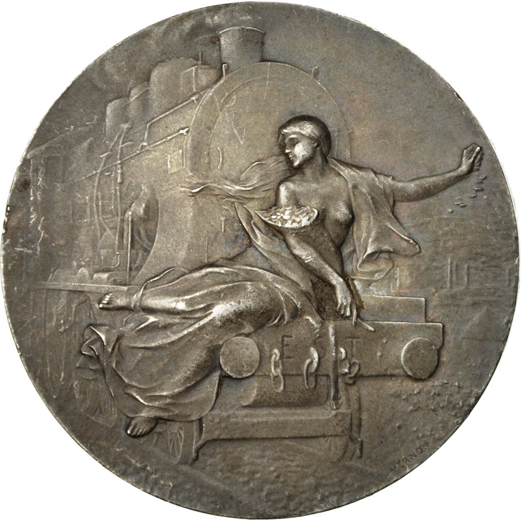 France, Medal, Compagnie des Chemins de Fer de l'Est, Vernon, AU(55-58), Silver