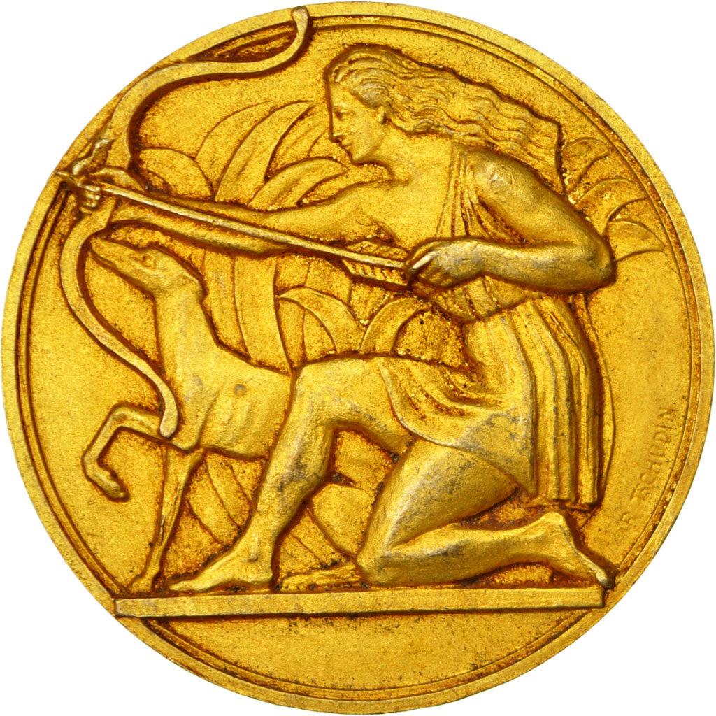 France, Medal, Société Canine de Picardie, Tschudin, AU(50-53), Gilt Bronze