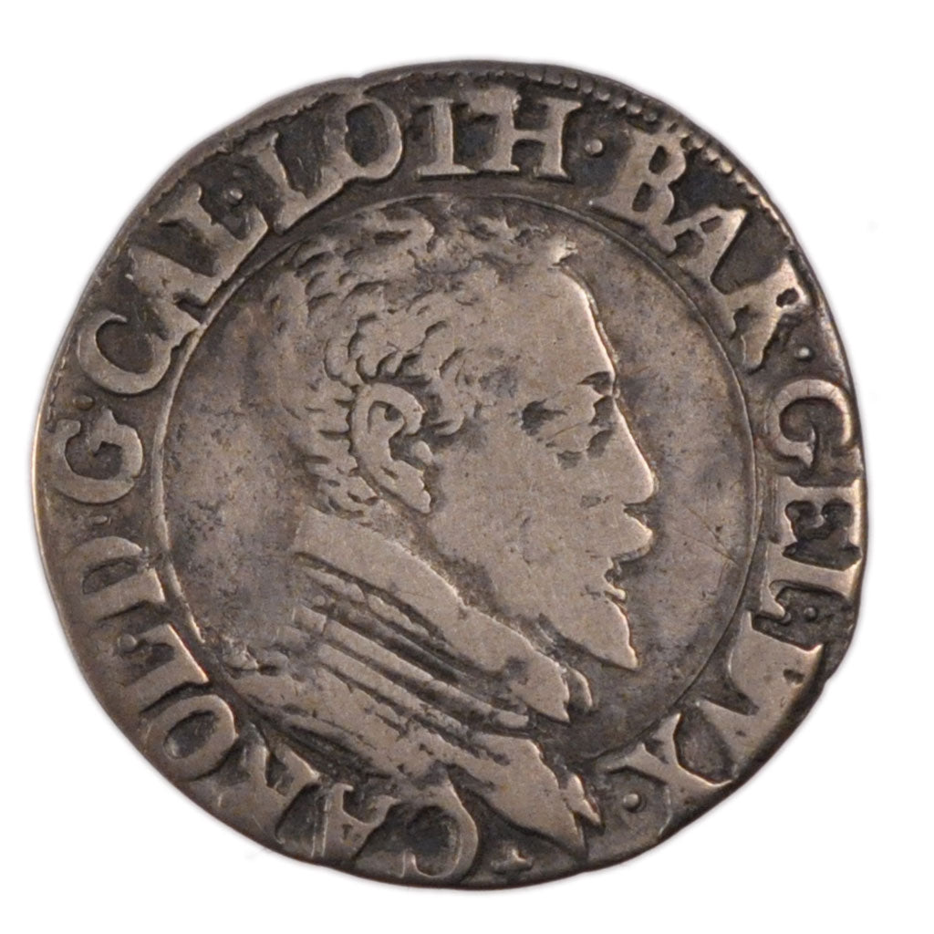 FRANCE, 1/4 Teston, 1588, Nancy, VF(30-35), Silver, Boudeau #1534, 2.10