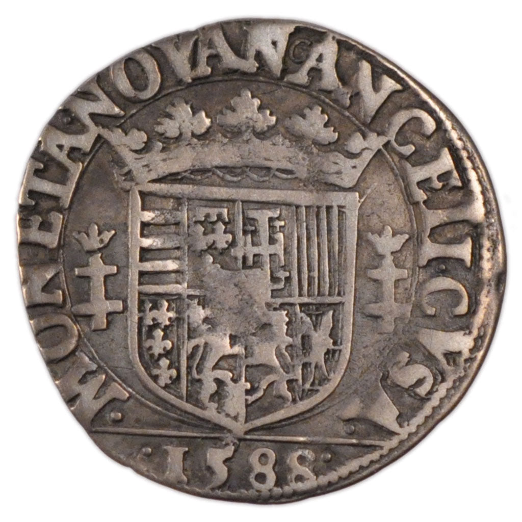 FRANCE, 1/4 Teston, 1588, Nancy, VF(30-35), Silver, Boudeau #1534, 2.10
