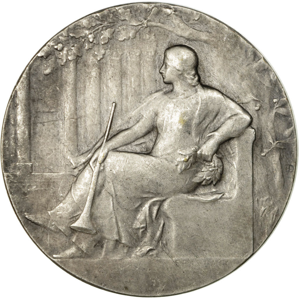 France, Médaille, Société Canine de Picardie, Dubois.A, TTB+, Silvered bronze